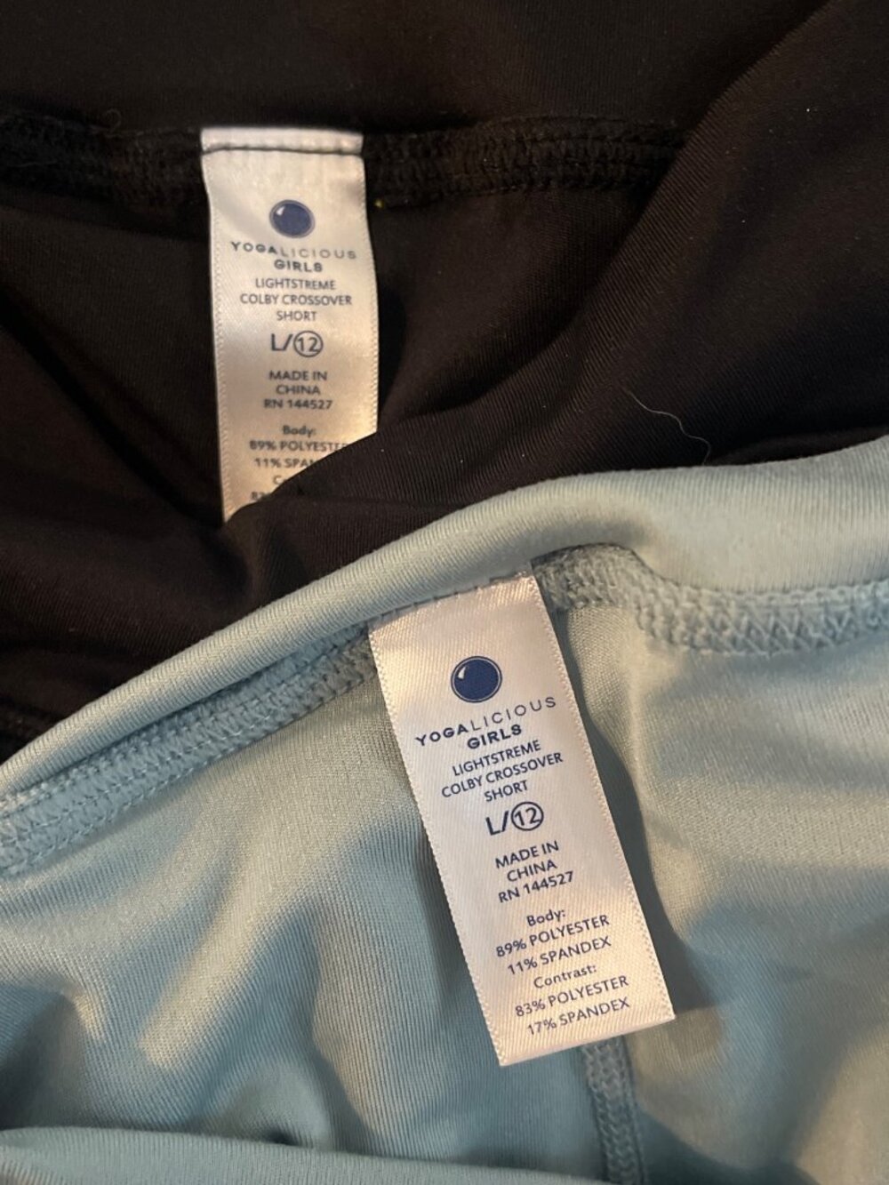 Yogalicious Girls Lightstreme Colby Crossover Shorts Mint & Black Sz 12 - Picture 3 of 6